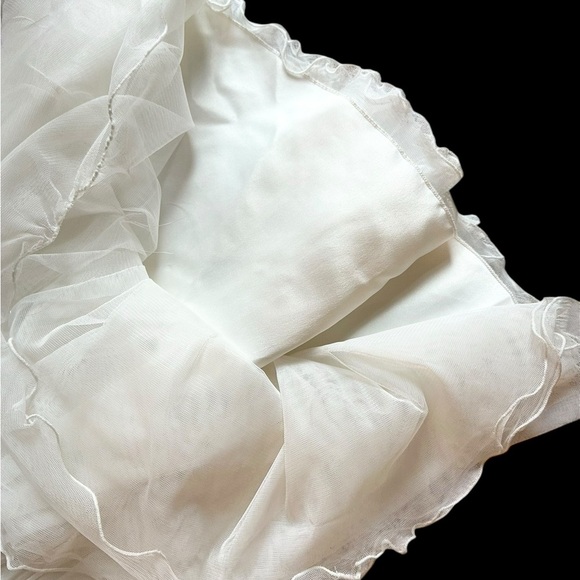 Girl’s Couture Princess White Tulle Wedding Formal Picture Perfect Dress Size 4 - Picture 5 of 9